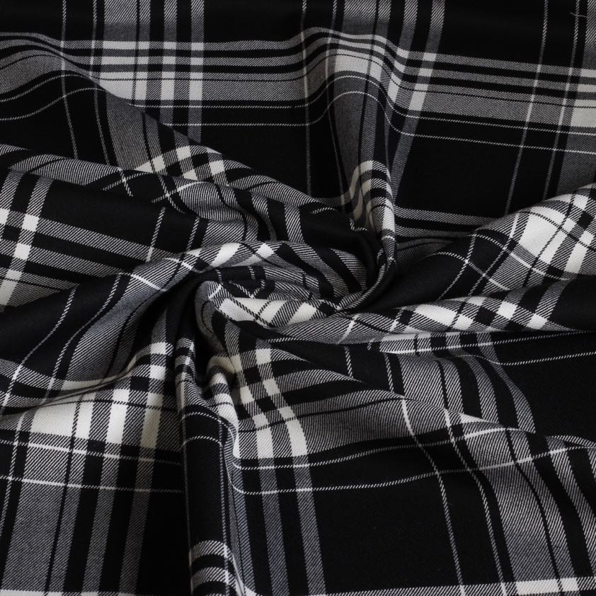 Schottenstoff stretch schwarz/weiß