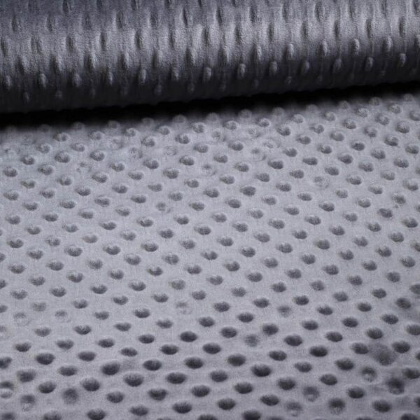 Minky Fleece Stoff Noppen Jacquard antrazit