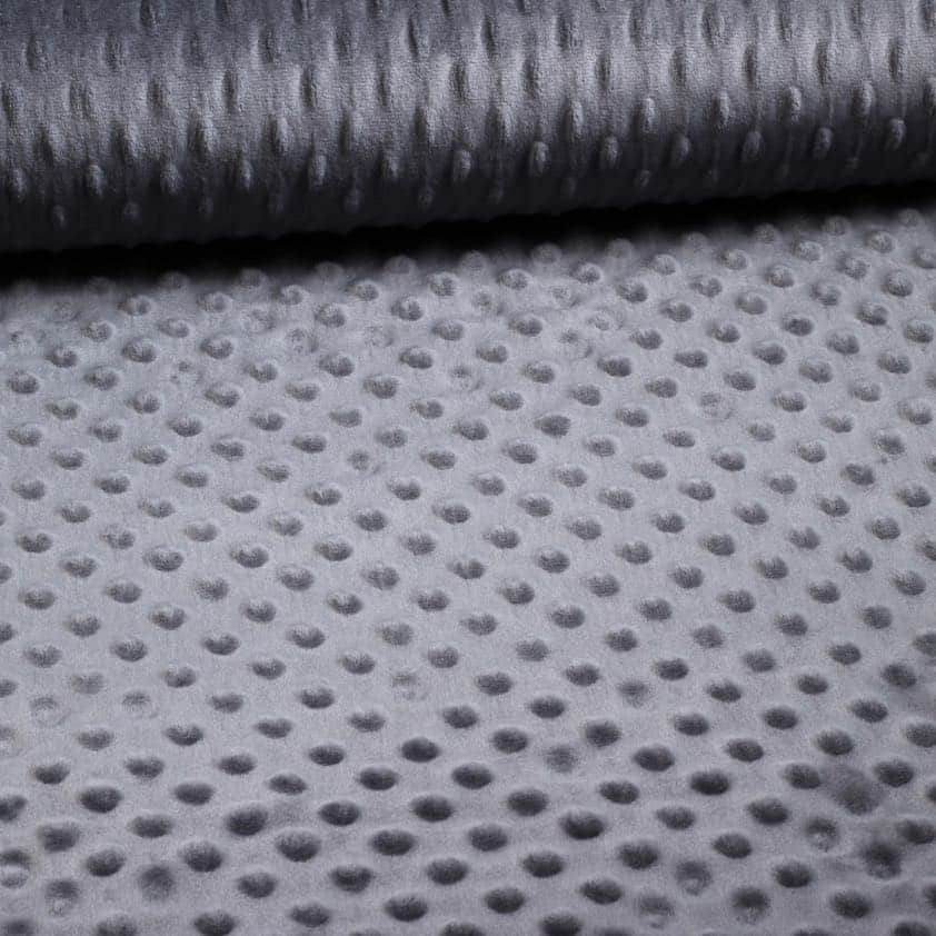 Minky Fleece Stoff Noppen Jacquard antrazit