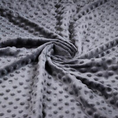 Minky Fleece Stoff Noppen Jacquard antrazit