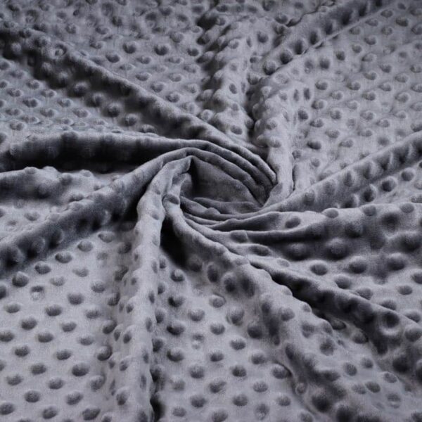 Minky Fleece Stoff Noppen Jacquard antrazit