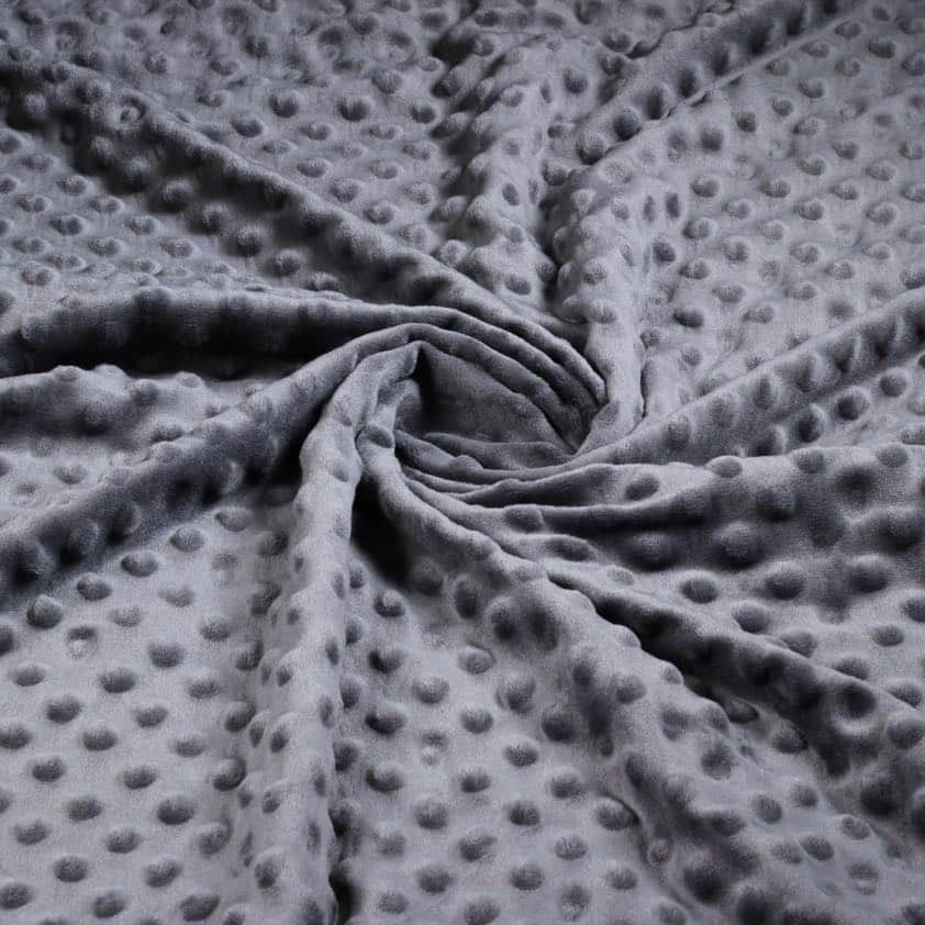 Minky Fleece Stoff Noppen Jacquard antrazit