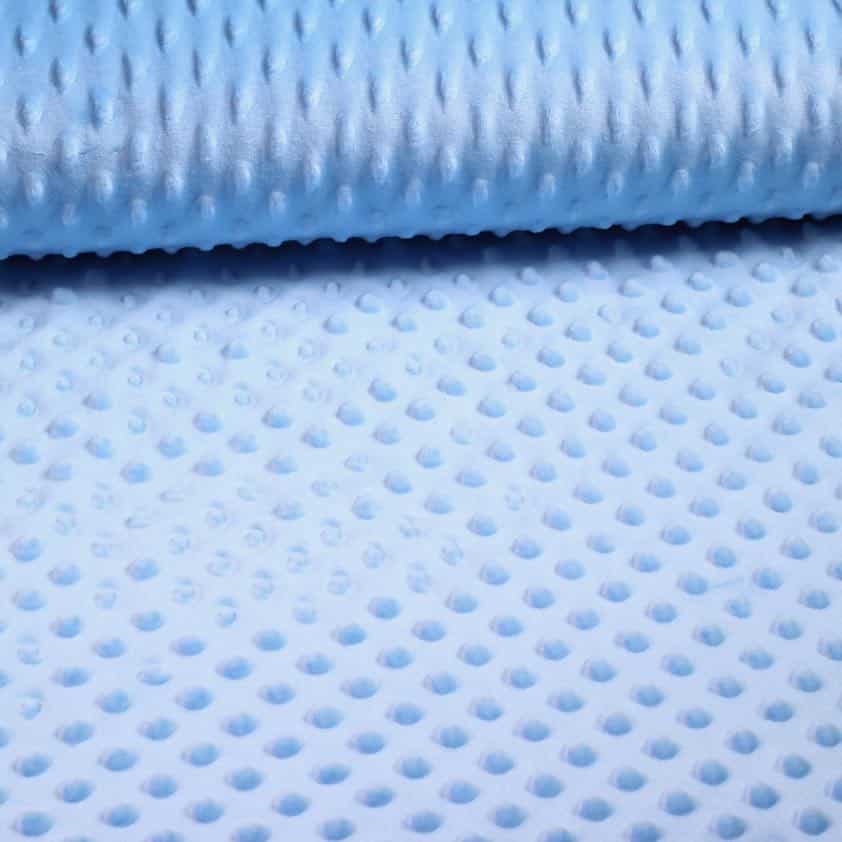 Minky Fleece noppen jacquard hellblau