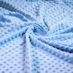 Minky fleece stof noppen jacquard lichtblauw