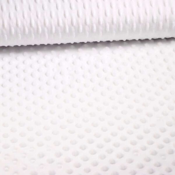 Minky Fleece Stoff weiß Noppen Jacquard