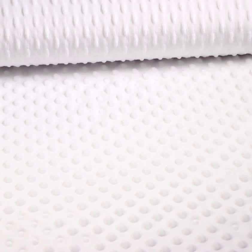 Minky Fleece Stoff weiß Noppen Jacquard