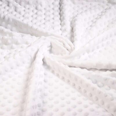 Minky Fleece Stoff weiß Noppen Jacquard