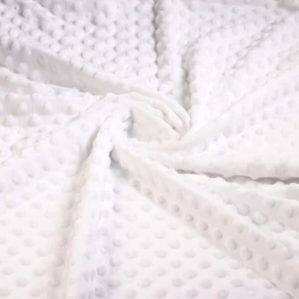 Minky Fleece Stoff weiß Noppen Jacquard