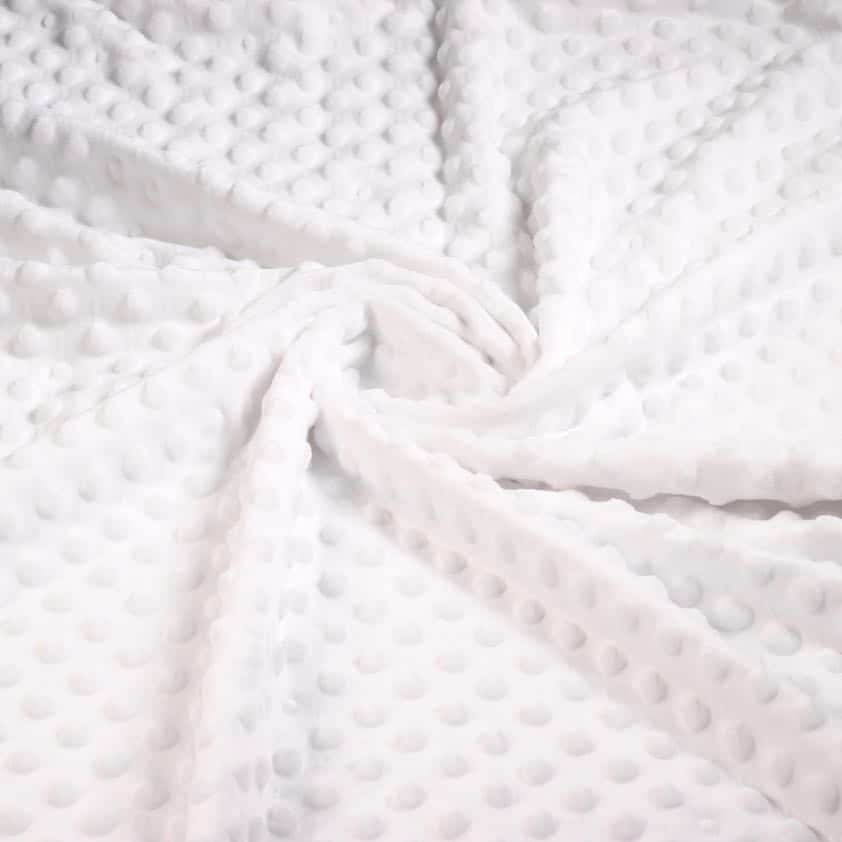 Minky Fleece Stoff weiß Noppen Jacquard