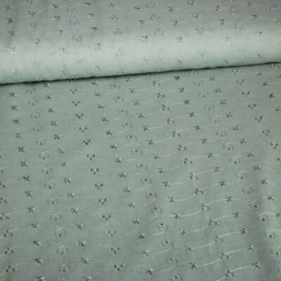 Broderie-Stoff altgrün