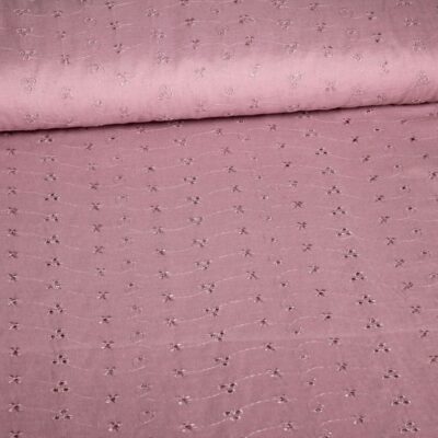 Broderie-Stoff altrosa