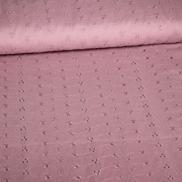 Broderie-Stoff altrosa