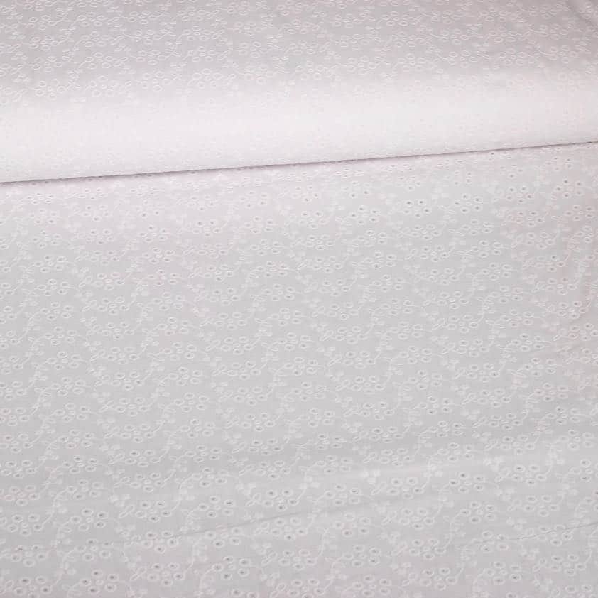 Swiss Broderie diamond weiß