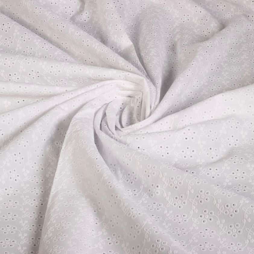 Swiss Broderie diamond weiß
