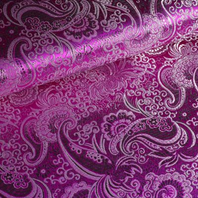 Jacquard-Stoff paisley lila mit silber