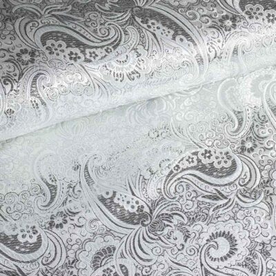 Jacquard-Stoff Paisley silber