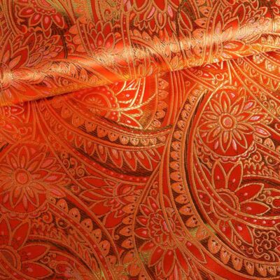 Jacquard Fantasie Blume orange gold