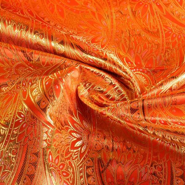 Jacquard Fantasie Blume orange gold