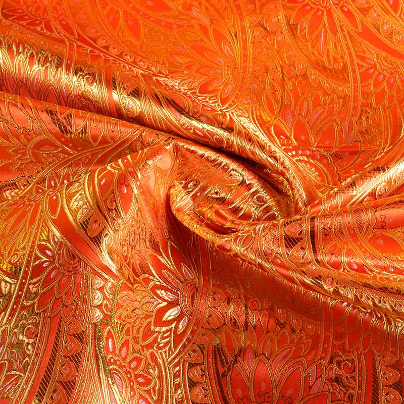 Jacquard Fantasie Blume orange gold