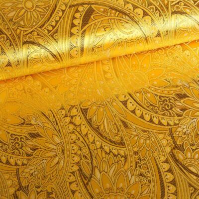 Jacquard Fantasie Blume ockergelb gold