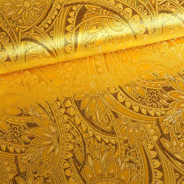 Jacquard Fantasie Blume ockergelb gold
