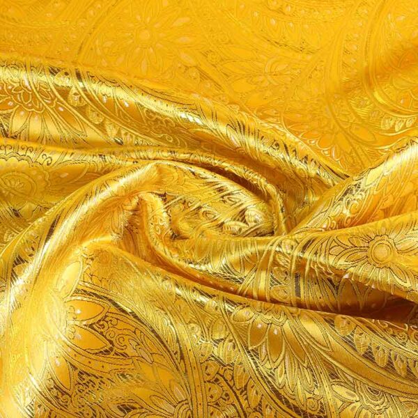 Jacquard Fantasie Blume ockergelb gold