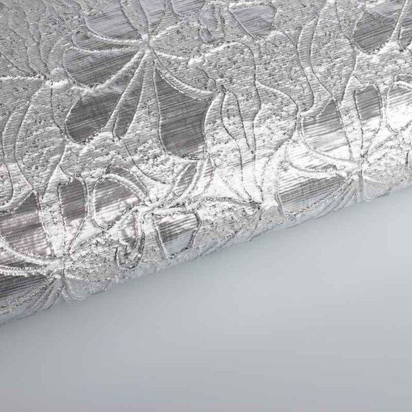 Jacquard-Stoff Blume tone-in-tone Lurex silber