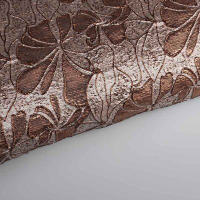 Jacquard-Stoff Blume tone-in-tone Lurex braun