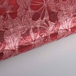 Jacquard bloem tone in tone lurex rood