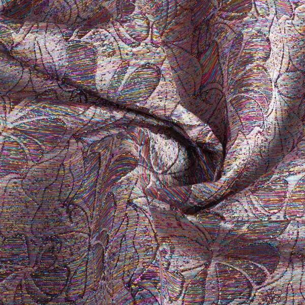 Jacquard-Stoff Blume Multicolor mit Lurex