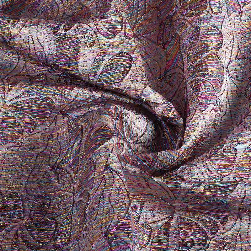 Jacquard-Stoff Blume Multicolor mit Lurex