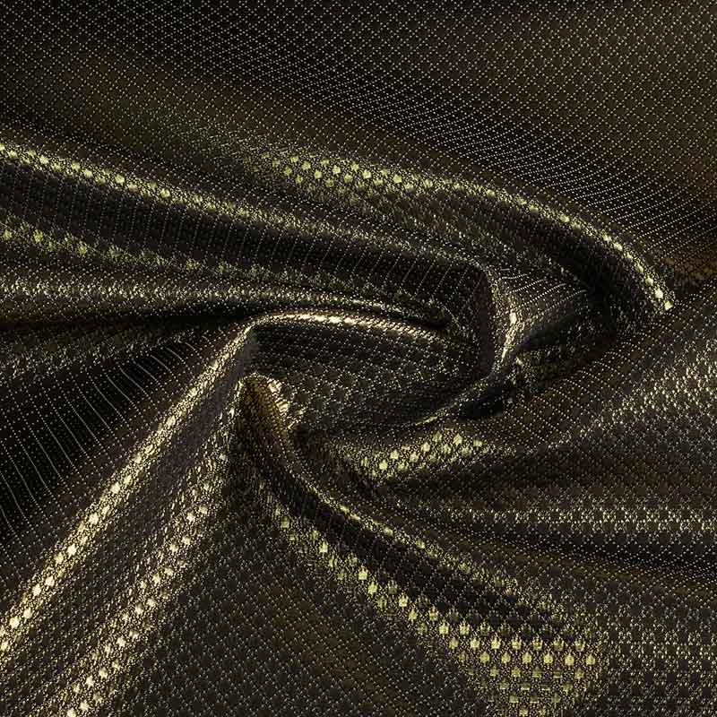 Jacquard mini Karo metallic schwarz/gold