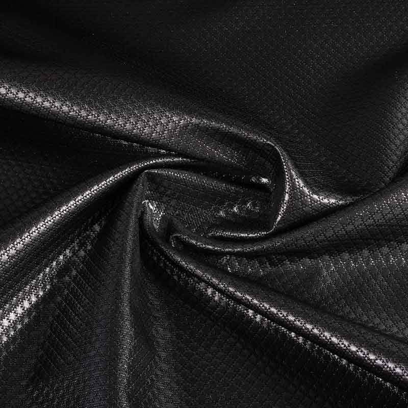 Jacquard-Stoff Mini-Raute metallic schwarz/silber