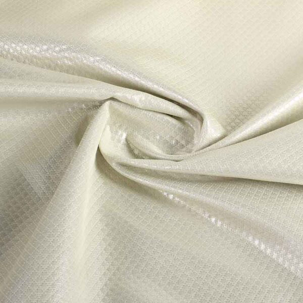 Jacquard mini Raute metallic ecru/silber