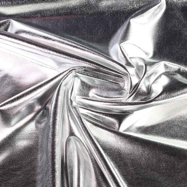 Stretch Lamee Stoff silber