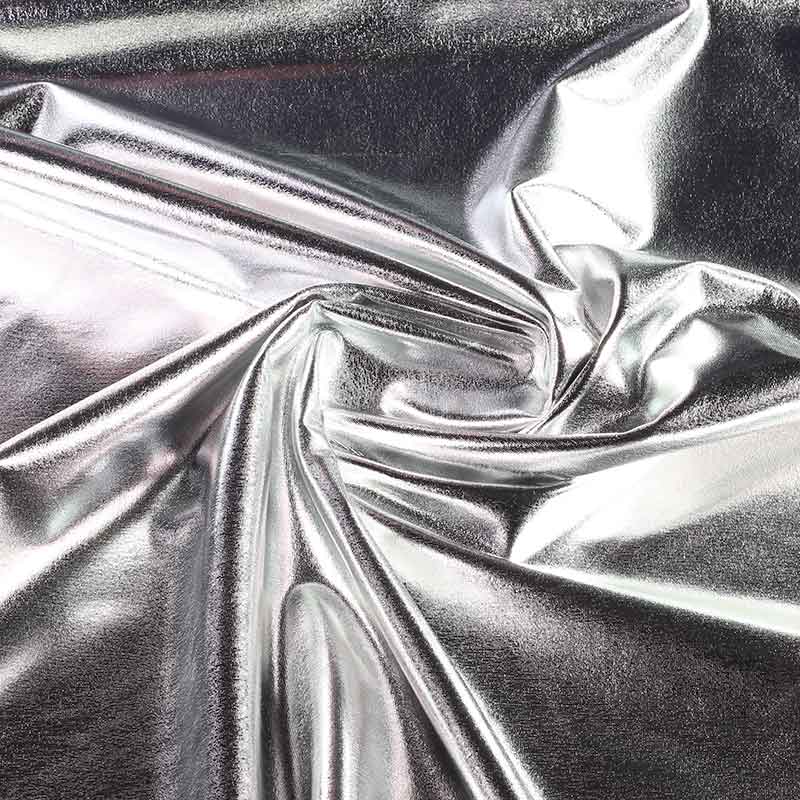 Stretch Lamee Stoff silber