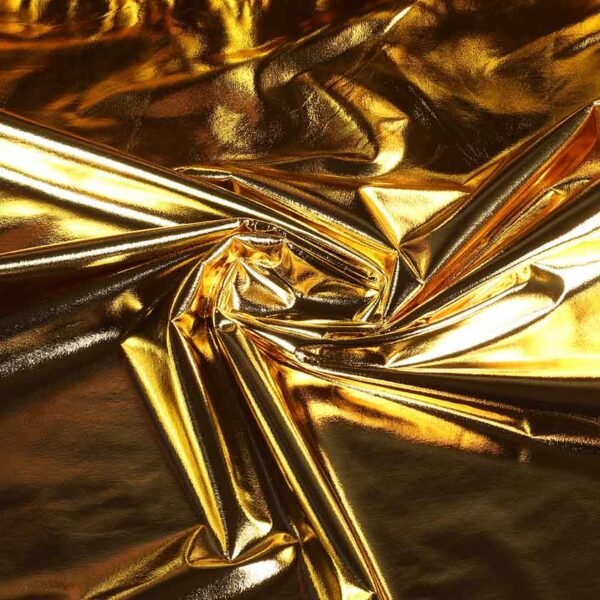 Stretch Lamee Stoff gold