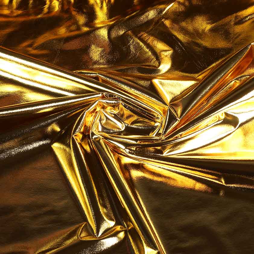 Stretch Lamee Stoff gold