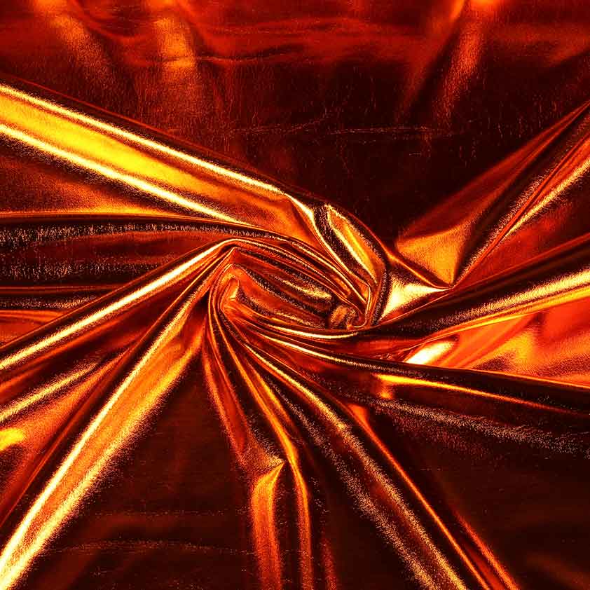 Stretch Lamee Stoff orange