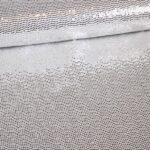 Stretch stof glitter stip wit/zilver