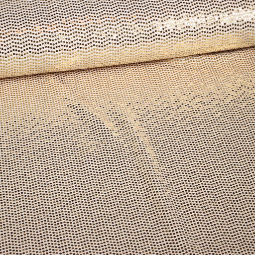 Stretch-Stoff Glitterpunkt weiß/gold