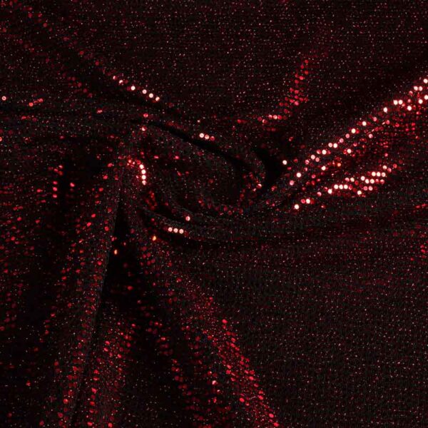 Stretch-Stoff Glitterpunkt rot