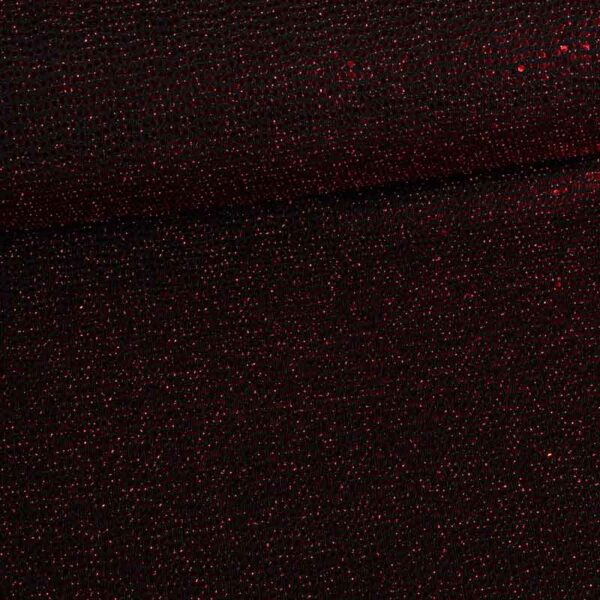 Stretch-Stoff Glitterpunkt rot