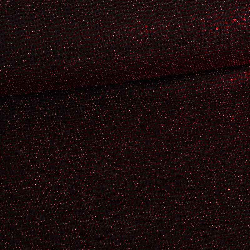 Stretch-Stoff Glitterpunkt rot