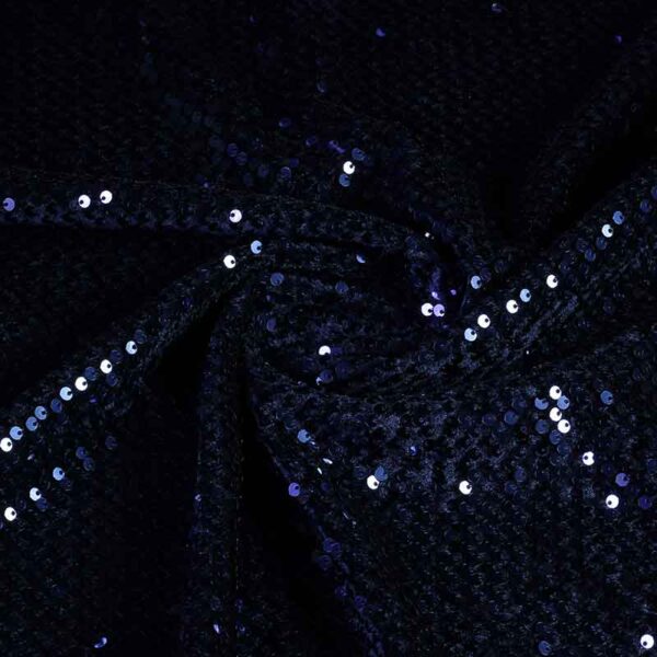 Velvet-Stoff dunkelblau mit Pailletten
