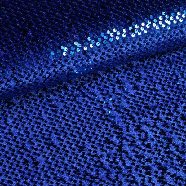 Velours-Stoff Kobalt mit Pailletten
