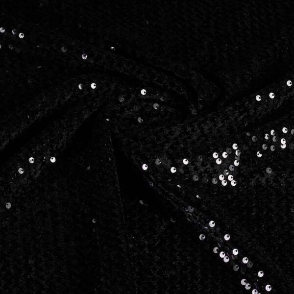 Velvet-Stoff schwarz mit Pailletten