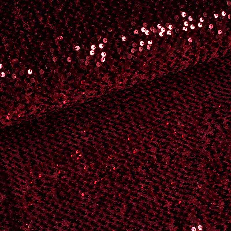 Samt-Stoff Stretch Bordeaux mit Pailletten