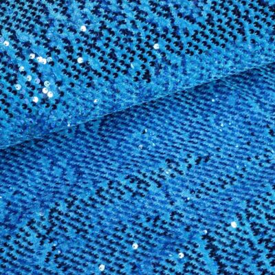 Velvet-Stoff stretch aqua mit Pailletten