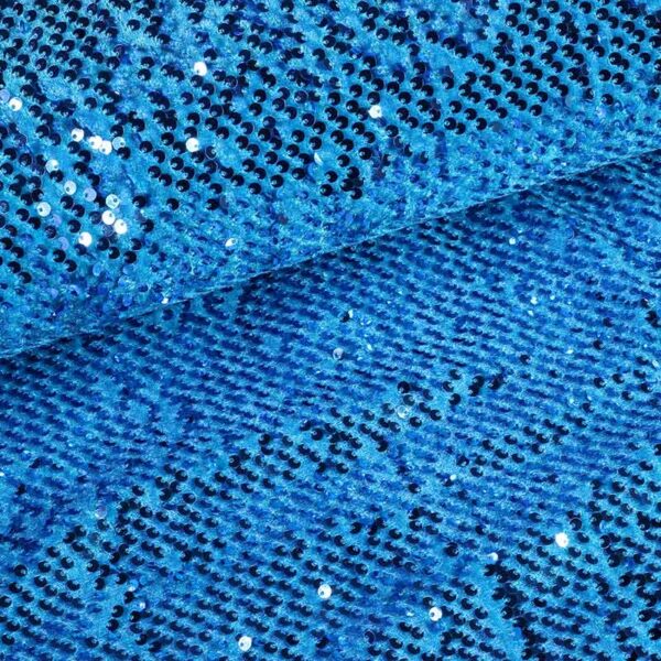 Velvet-Stoff stretch aqua mit Pailletten